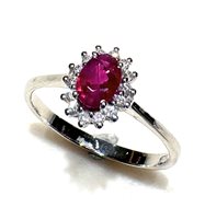 Anello Sommer Gioielli Donna KATE in Oro bianco Rubino RUB CT 0.50 DIA CT 0.12 F/VS